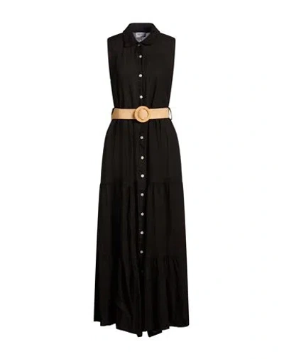 Smiling London Woman Maxi Dress Black Size S Linen