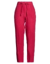 Smiling London Woman Pants Garnet Size M Linen In Red