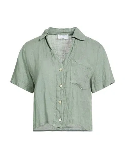 Smiling London Woman Shirt Sage Green Size L Linen