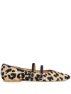 Smiling Shoes Lotte Leopard-print Double-strap Ballet Flats In Neutral