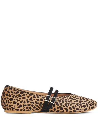 Smiling Shoes Mazie Buckle-strap Ballet Flats In Neutral