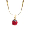 Smilla Brav Gold / Black / Red Snake Chain Necklace Ladybug