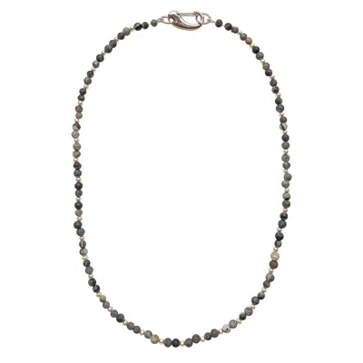Smilla Brav Men's Grey / Silver Onyx Necklace Leon