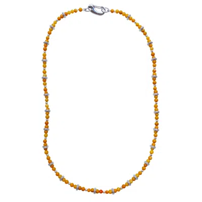 Smilla Brav Men's Yellow / Orange / Silver Yellow Jade Necklace Noah