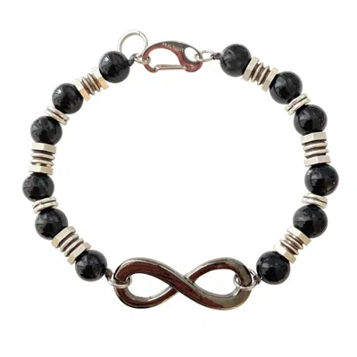 Smilla Brav Silver / Black Black Infinity Men's Bracelet In Multi