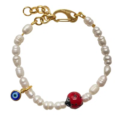 Smilla Brav White Ladybug Bracelet