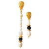 Smilla Brav Women's Black / White / Gold Earrings Liora