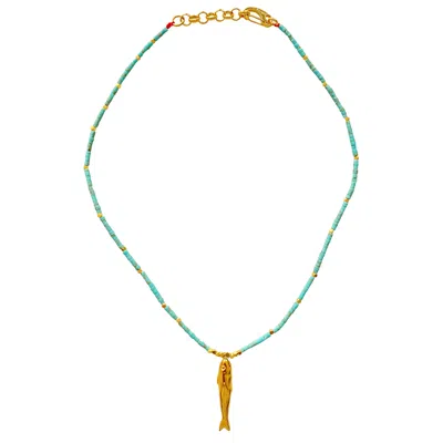 Smilla Brav Women's Blue Fish Necklace Florida In Green