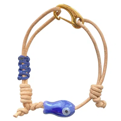 Smilla Brav Women's Blue / Gold Ceramic Fish Bracelet Navy In Multi
