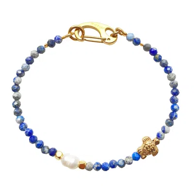 Smilla Brav Women's Blue / White / Gold Turtle Bracelet Ada In Multi