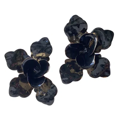 Smilla Brav Women's Earrings Black Orchid In Purple