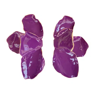 Smilla Brav Women's Earrings Bloom - Purple In Red