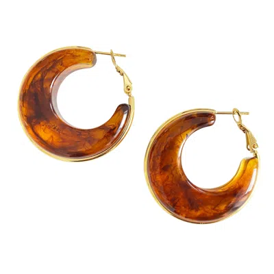 Smilla Brav Women's Earrings Gaia - Brown In Pattern