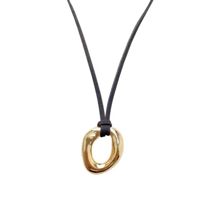 Smilla Brav Women's Gold / Black Sculpture Necklace Mario
