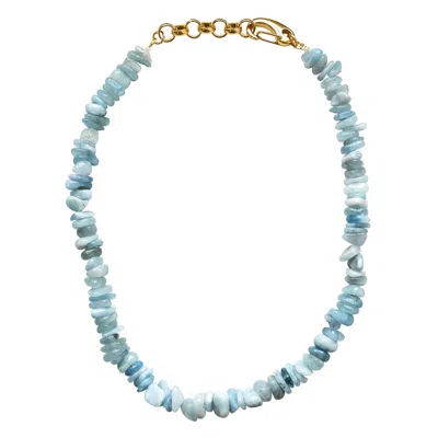 Smilla Brav Women's Gold / Blue Aquamarine Necklace Lila In Multi