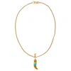 Smilla Brav Women's Gold / Blue Necklace Sol In Multi