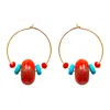 Smilla Brav Women's Gold / Blue / Red Earrings Midyat In Multi
