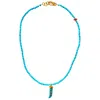 Smilla Brav Women's Gold / Blue / Red Turquoise Necklace Gigi In Multi