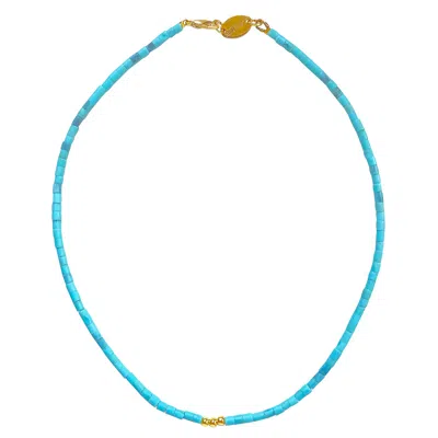 Smilla Brav Women's Gold / Blue Turquoise Necklace Florida In Multi