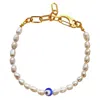 Smilla Brav Women's Gold / Blue / White Evil Eye Pearl Bracelet Dasha In Multi
