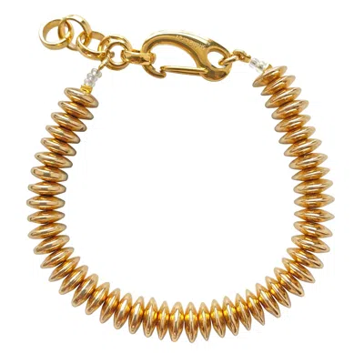 Smilla Brav Women's Gold / Brown Bold Golden Beaded Bracelet Monopoli In Multi