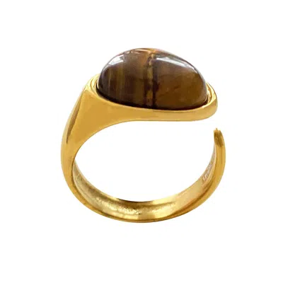 Smilla Brav Women's Gold / Brown Tigereye Ring