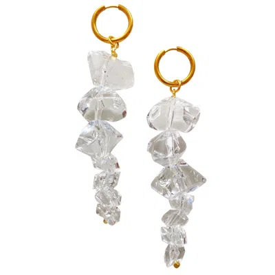 Smilla Brav Women's Gold Earrings Ice Queen In Red
