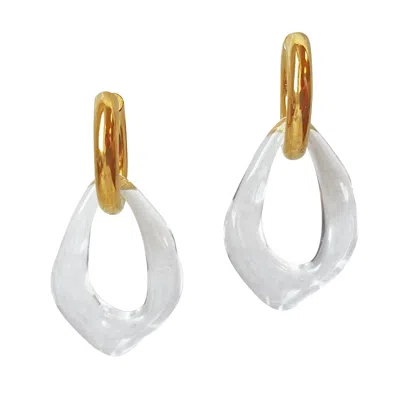 Smilla Brav Women's Gold Earrings Janice In White