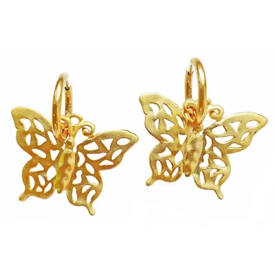 Smilla Brav Women's Gold Earrings The Magic Butterfly