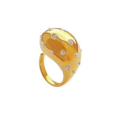 Smilla Brav Women's Gold Gloria Ring In Red