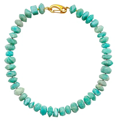 Smilla Brav Women's Gold / Green Aventurine Necklace Athens In Multi