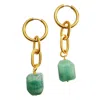 Smilla Brav Women's Gold / Green Jade Earrings Joan