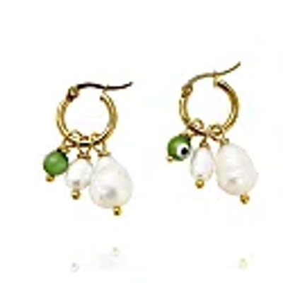 Smilla Brav Evil Eye & Pearl Hoop Earrings Tina