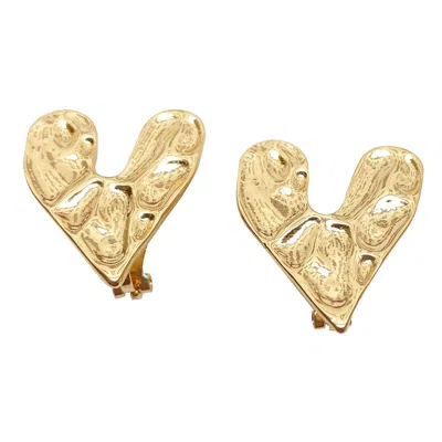 Smilla Brav Women's Gold Love Clip On Earrings