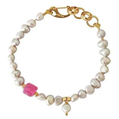Smilla Brav Women's Gold / Orange / Grey Bracelet Brenda