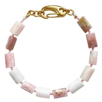 Smilla Brav Women's Gold Pink Opal Bracelet Mio