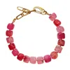 Smilla Brav Women's Gold / Pink Pink Agate Bracelet Kendall In Multi
