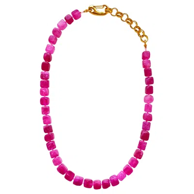 Smilla Brav Women's Gold / Pink Pink Jade Necklace Noah In Multi