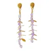Smilla Brav Women's Gold / Pink / Purple Amethyst Earrings Wisteria