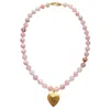Smilla Brav Women's Gold / Pink / Purple Heart Locket Necklace