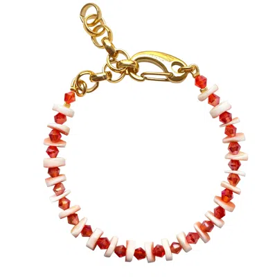 Smilla Brav Women's Gold / Red Bracelet Tina In Multi