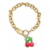 Smilla Brav Women's Gold / Red Murano Glass Cherry Bracelet In Multi