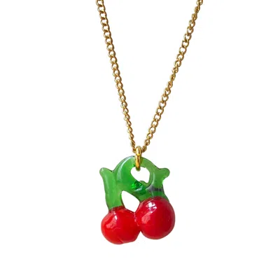 Smilla Brav Women's Gold / Red Murano Glass Cherry Necklace In Multi