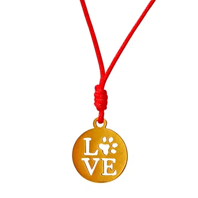 Smilla Brav Women's Gold / Red Necklace Puppy Love In Yellow