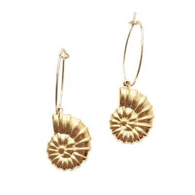 Smilla Brav Women's Gold Shell Hoop Earrings Amelie