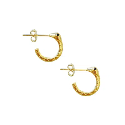 Smilla Brav Women's Gold Snake Huggies In Pink