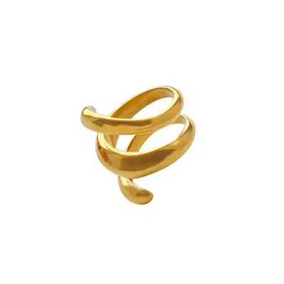 Smilla Brav Women's Gold Spiral Ring Hug Me