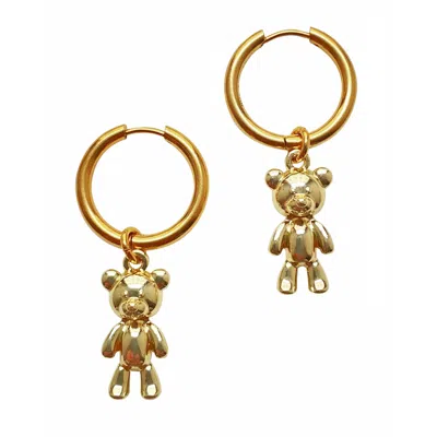 Smilla Brav Women's Gold Teddy Bear Hoops