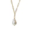 Smilla Brav Women's Gold / White Baroque Pearl Necklace Lindsay In Multi
