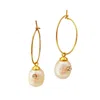 Smilla Brav Women's Gold / White Dainty Pearl Earrings Greta In Gold